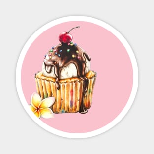 Ice Cream Cupcake with a Cherry on Top Magnet